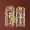applique 2 luci finiture in oro 24 kt cristallo arredo luce lucilla