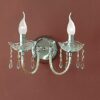 applique 2 luci metallo finitura cromo alluminio diamantato ottagoni bobeches n