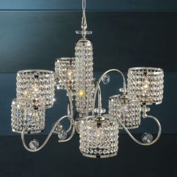 6-light chandelier chrome and crystal- 1045/3+3 - Contemporary - Arredo Luce