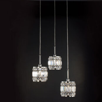 3-light suspension lamp - chrome and crystal - 1055/S3 - Contemporary - Arredo Luce
