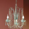 lampadario 3 luci metallo finitura cromo alluminio diamantato ottagoni bobeches