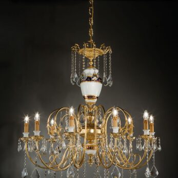 lampadario applique lampada porcelana artistica fusione swarovski murano arredo luce lucilla made italy lamp 805 10 1