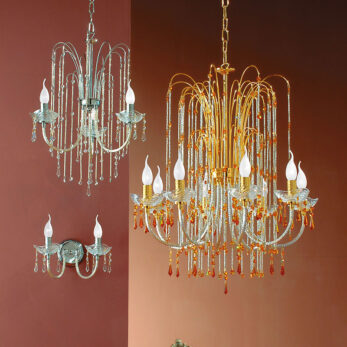 lampadario applique lume royal crystal cristallo oro cromo arredo luce lucilla italy lamp 403 3  403 a2  403 8 3