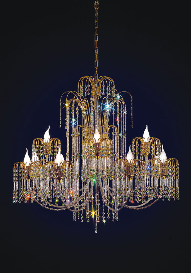 lampadario applique lume royal crystal cristallo oro cromo arredo luce lucilla italy lamp 405 8 4