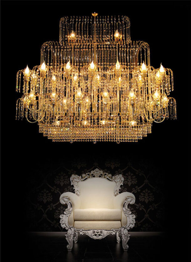 lampadario applique lume royal crystal cristallo oro cromo arredo luce lucilla italy lamp 406 34sq