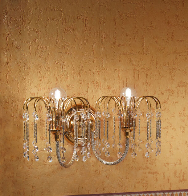 lampadario applique lume royal crystal cristallo oro cromo arredo luce lucilla italy lamp 406 a2