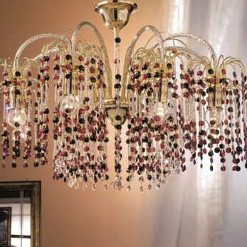 lampadario applique lume royal crystal cristallo oro cromo arredo luce lucilla italy lamp 411 pl8 3
