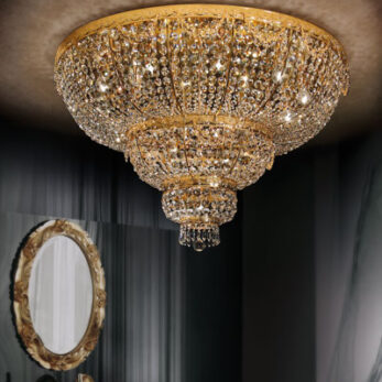 15-light ceiling lamp gold and crystal - 544/PL15 - Luxury Crystal - Arredo Luce
