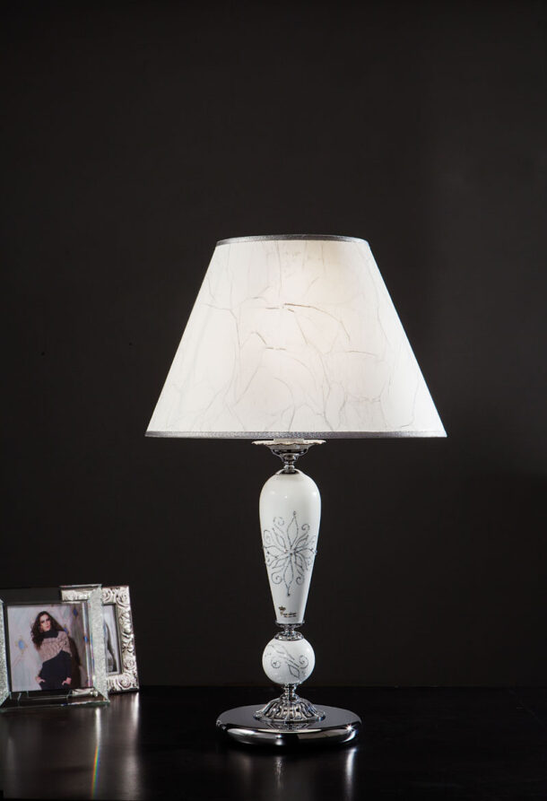 miluna lampada paralume porcellana classica cromo arredo luce made italy lucilla 1