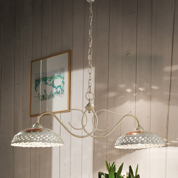 sospensione ceramica intrecciata ferroluce lucilla c 971