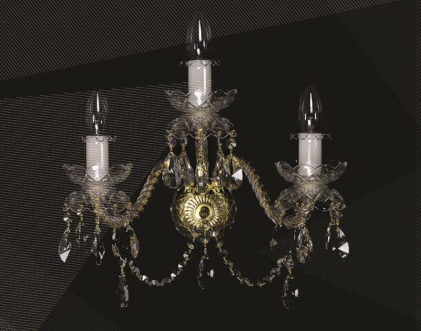 de luxe 3 lights   gold   applique wranovsky   bohemian chandeliers