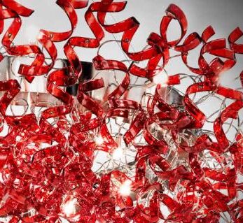 astro metal lux lucilla illuminazione cherry rosso cromo lampadario particolare 1 6