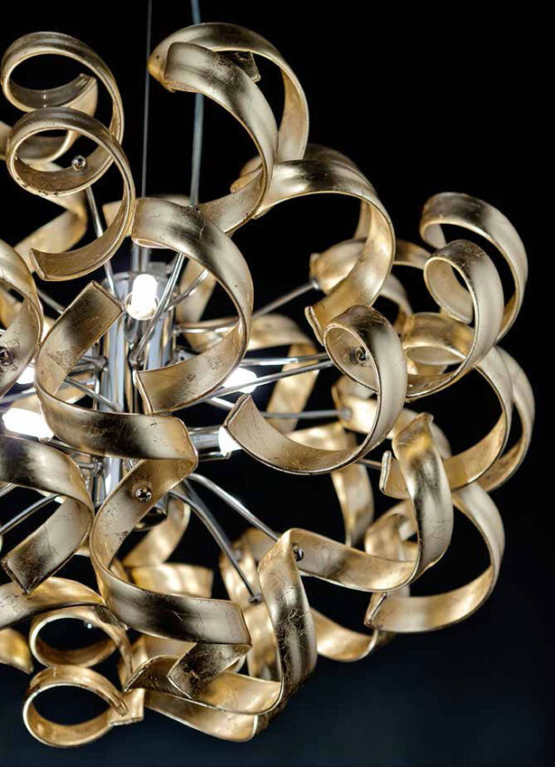oro cro o part astro metal lux lucilla illuminazione foglia oro gold lampadario particolare 3 1 1 1 1