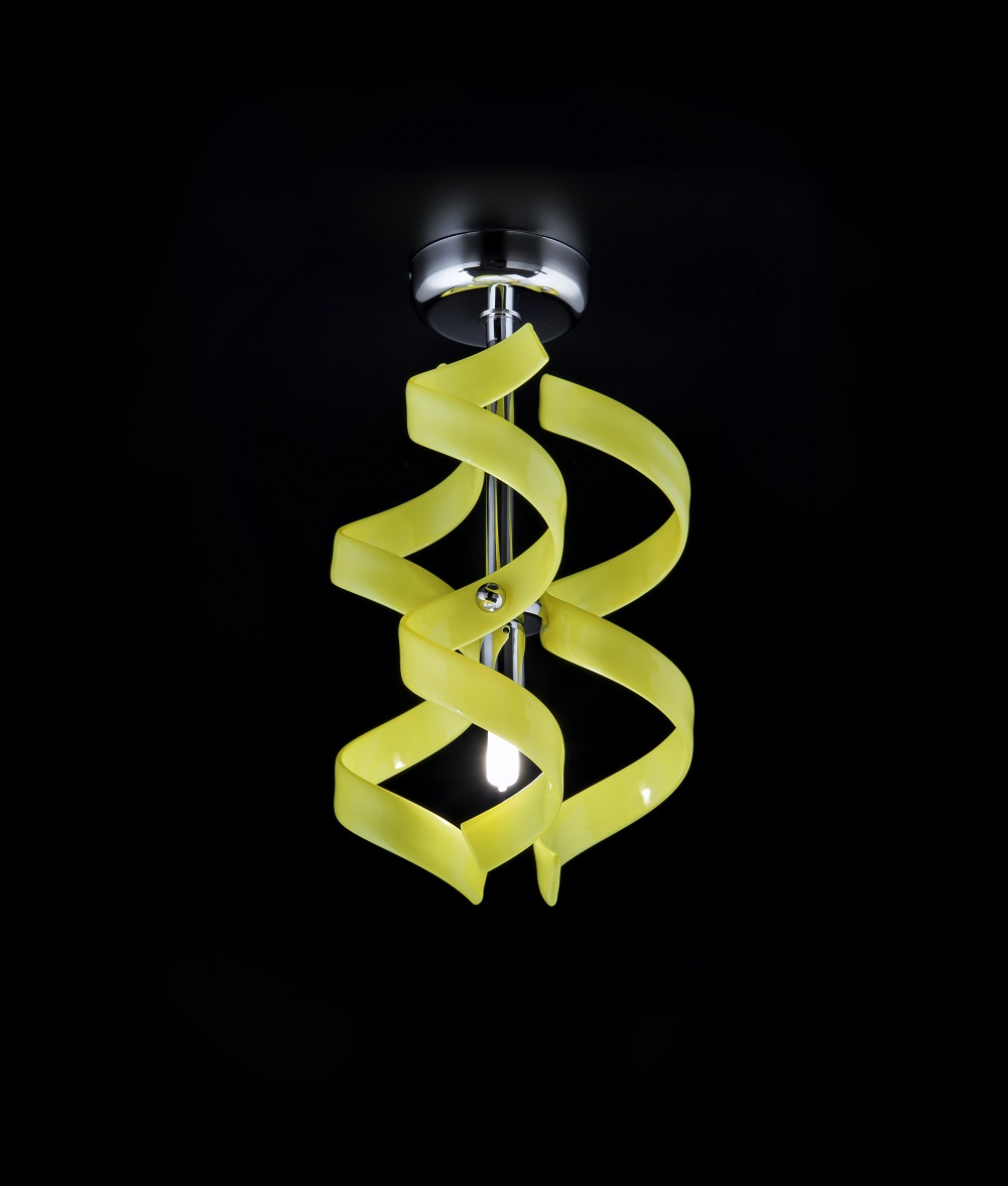 plafoniera 1 luce   cromo   vetro giallo  astro   metal lux  lucilla 206.301.09