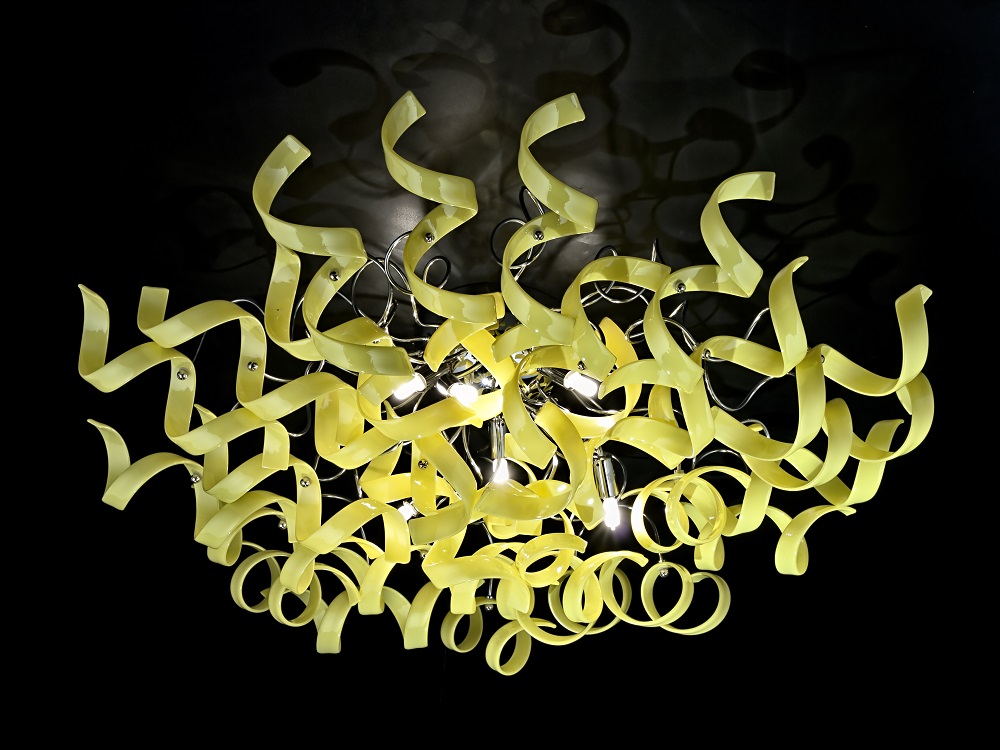 plafoniera 6 luci cromo giallo astro metal lux lucilla 206.380.09