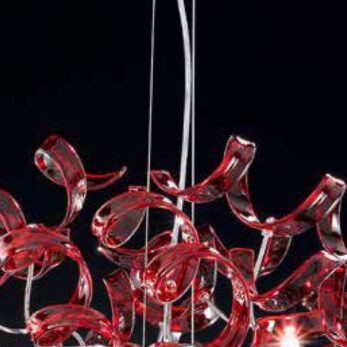 rosso astro metal lux lucilla iluminazione sospensione lampadario rifiniture metallo chrome 1 3 1 1 2