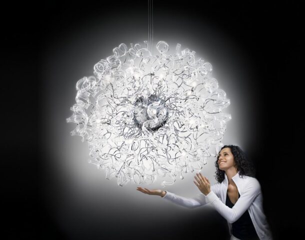 sospensione 18 luci   astro metal lux 206190.01