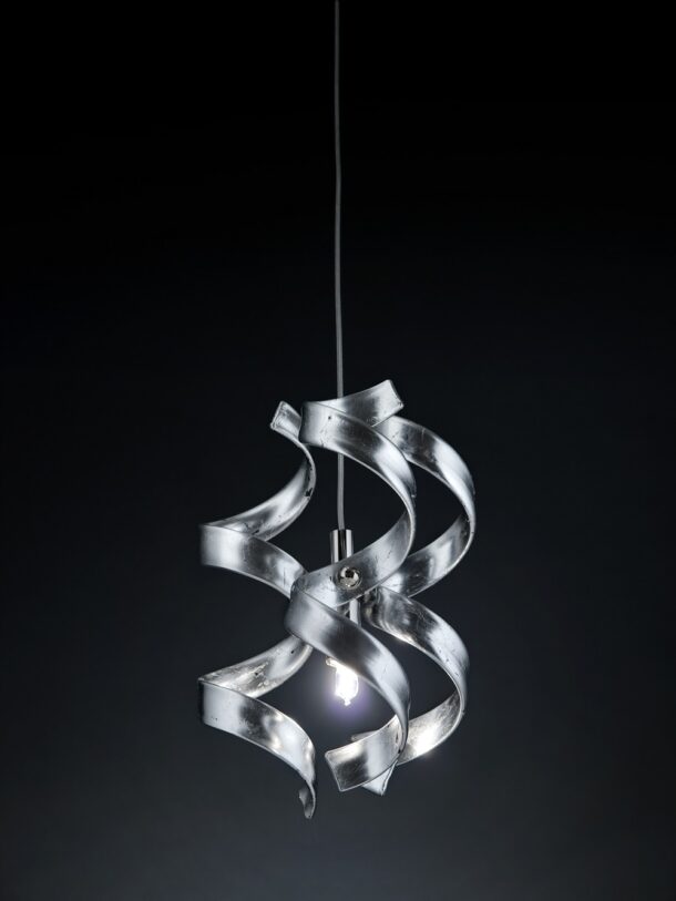 sospensione 1 luce   cromo   foglia argento  astro   metal lux   lucilla 206.501.15