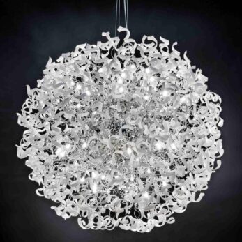 sospensione 60 luci cromo bianco astro metal lux lucilla 206.615.02