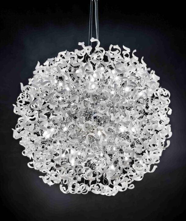 sospensione 60 luci cromo bianco astro metal lux lucilla 206.615.02