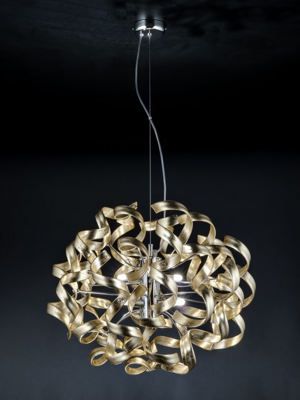 sospensione 6 luci   cromo     astro   metal lux   lucilla