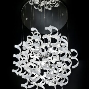 sospensione 6 luci cromo e vetro bianco   astro  metal lux 206.175.02