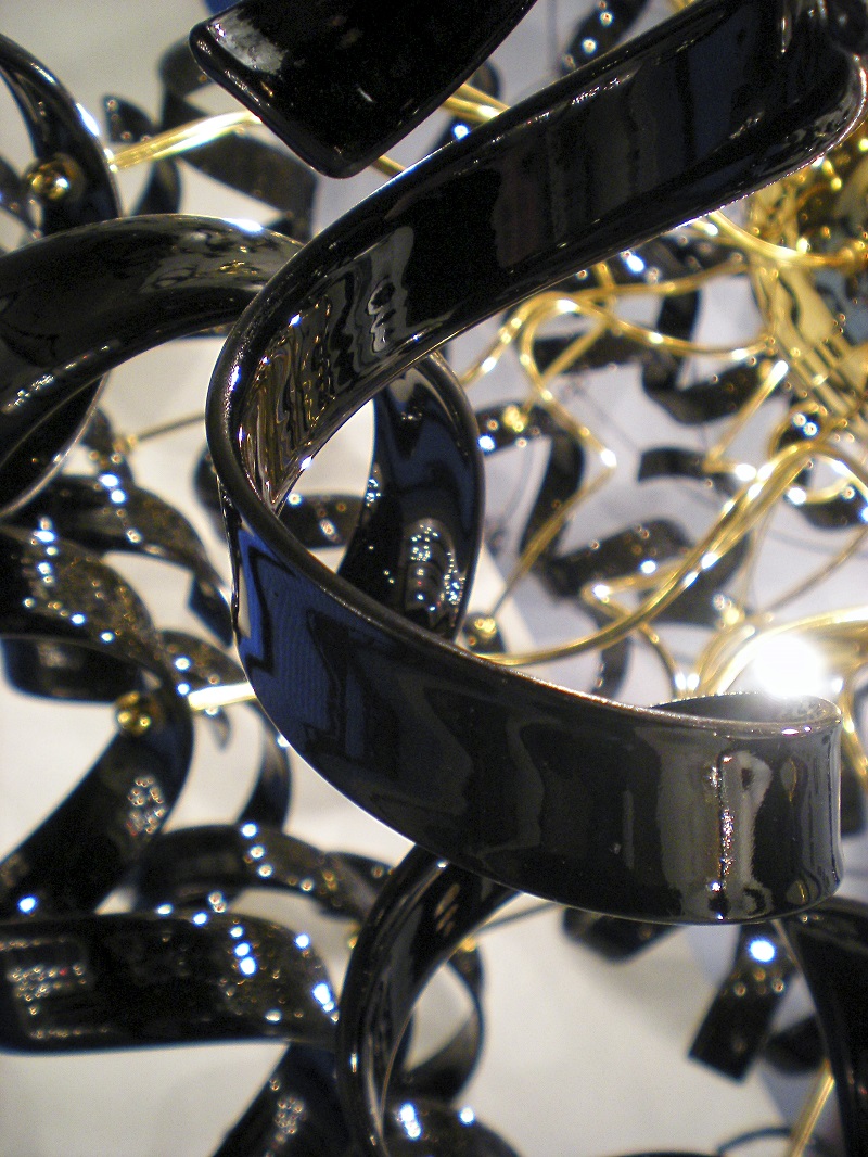 sospensione 8 luci   oro   nero  metal lux   astro 205.180.03amb 2