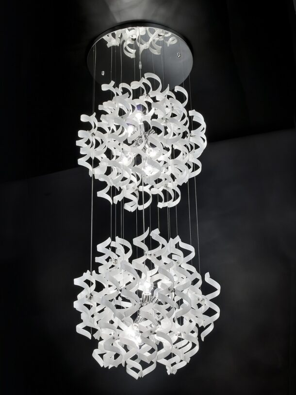 sospensione doppia 12 luci   astro   metal lux   lucilla illuminazione 206.176.02