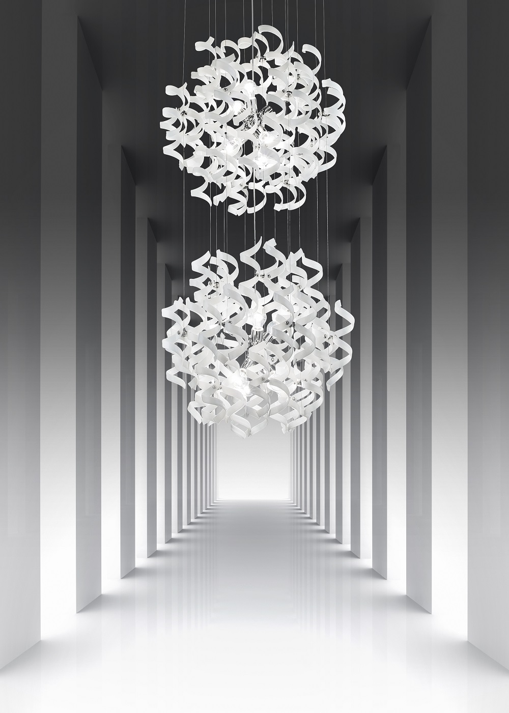 sospensione doppia 12 luci astro metal lux lucilla illuminazione 206.176.02amb