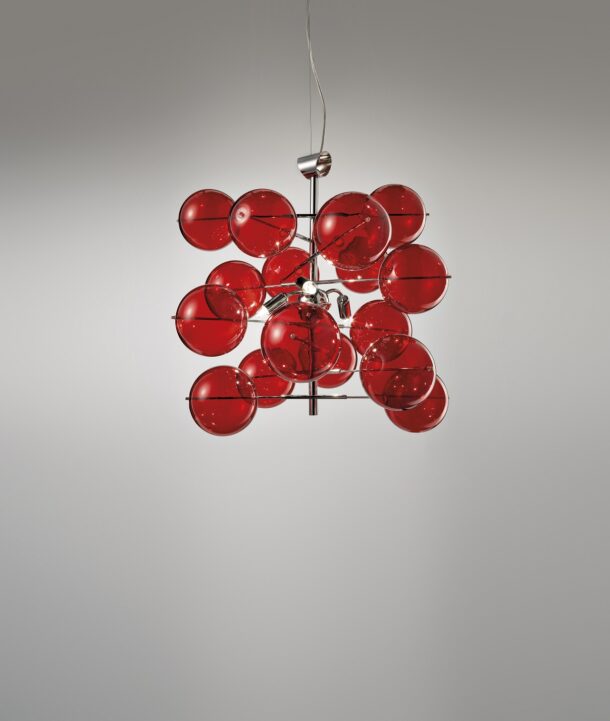 sospensione 3 luci   atom  metal lux   lucilla   255.140.04 red