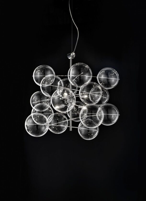 sospensione 6 luci   255.160.01 trasp atom   metal lux   lucilla
