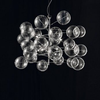 sospensione 8 luci   atom   metal lux   lucilla 255.180.01 trasp