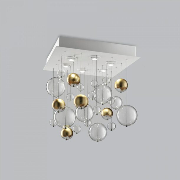 plafoniera 6 luci   bolero   metal lux   254.360.mc trasp gold