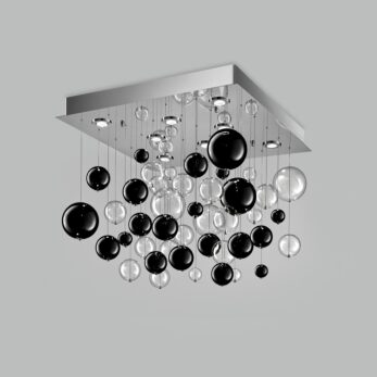 plafoniera 8 luci 253.380.mc trasp black   bolero  metal lux