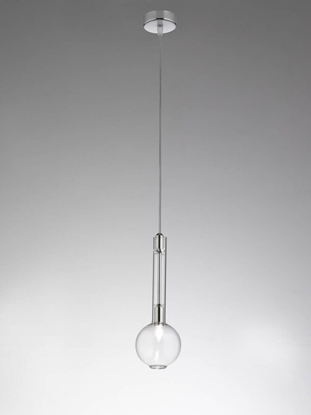 Ampolla sospensione 1 luce Selene2804 002 cromo trasparente