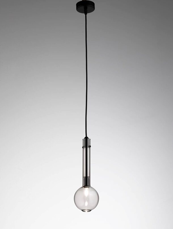 Ampolla sospensione 1 luce Selene2804 18 nero fumè
