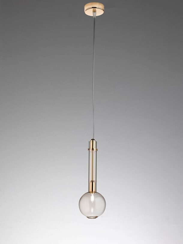 Ampolla sospensione 1 luce Selene 2804 006 oro paglierino