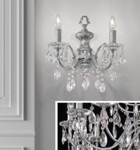 applique 2 luci in ottone diamantato e cristallo asfour   708 a2   arredoluce 768x821 1 e1605860189583