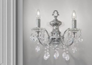 applique 2 luci in ottone diamantato e cristallo asfour   708 a2   arredoluce 768x821 1 e1605860189583