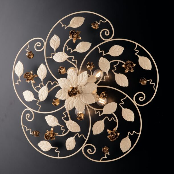 Bonetti Plafoniera 5 luci avorio BL196 PL5.AV  scaled