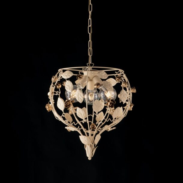Bonetti Sospensione 3 luci avorio BL196 3.AV  scaled