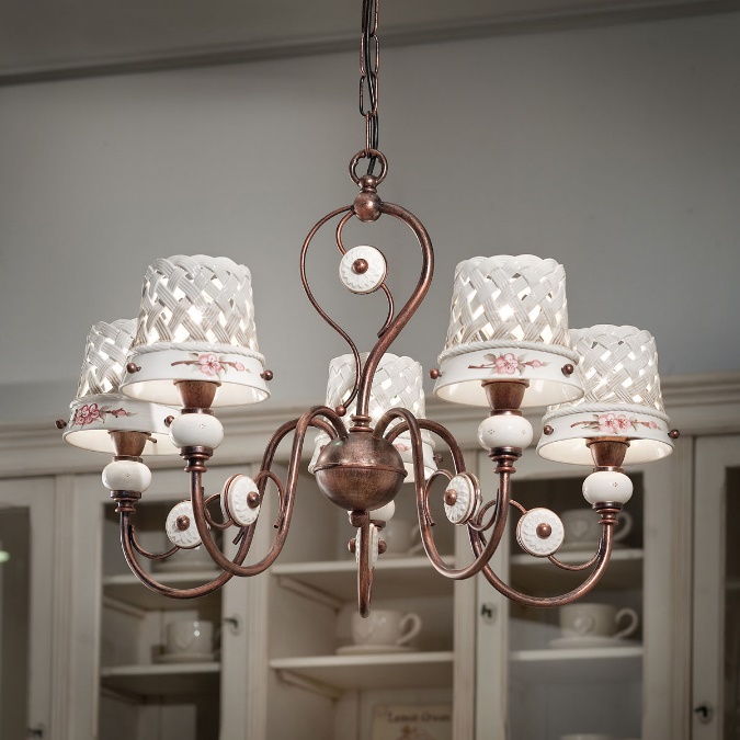 ferroluce lampadario ceramica
