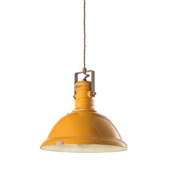 1-light suspension lamp, ceramic vintage yellow 