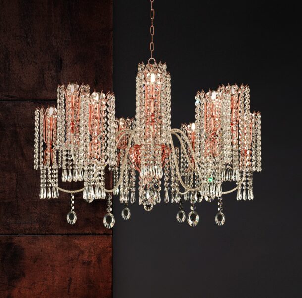 Arredoluce copper chandelier