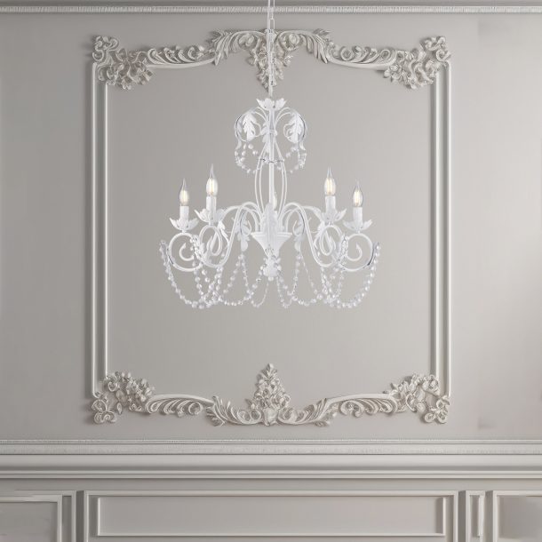 BeLight Damasco Lampadario BL77 5 BCO AMB