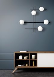 Tv cabinet in modern empty room,Dark wall, 3d rendering