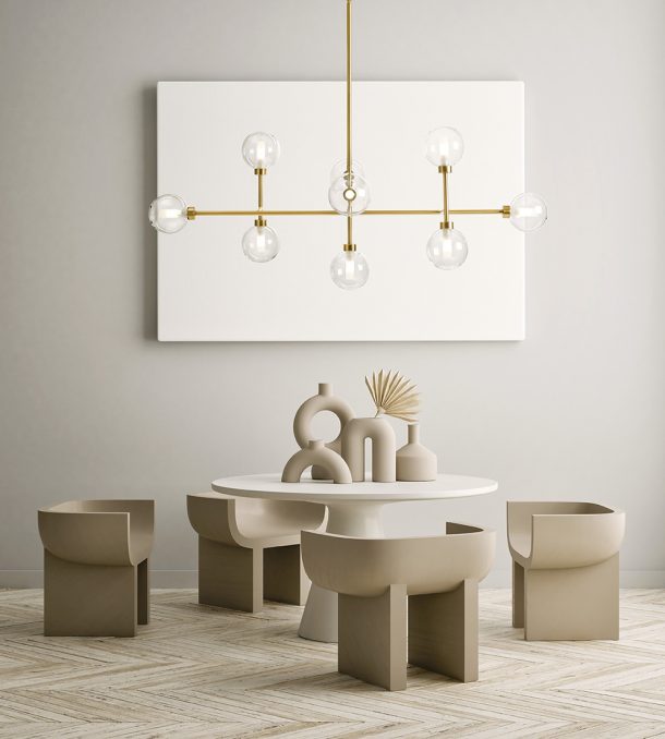 mock up poster frame in modern interior background, living room,