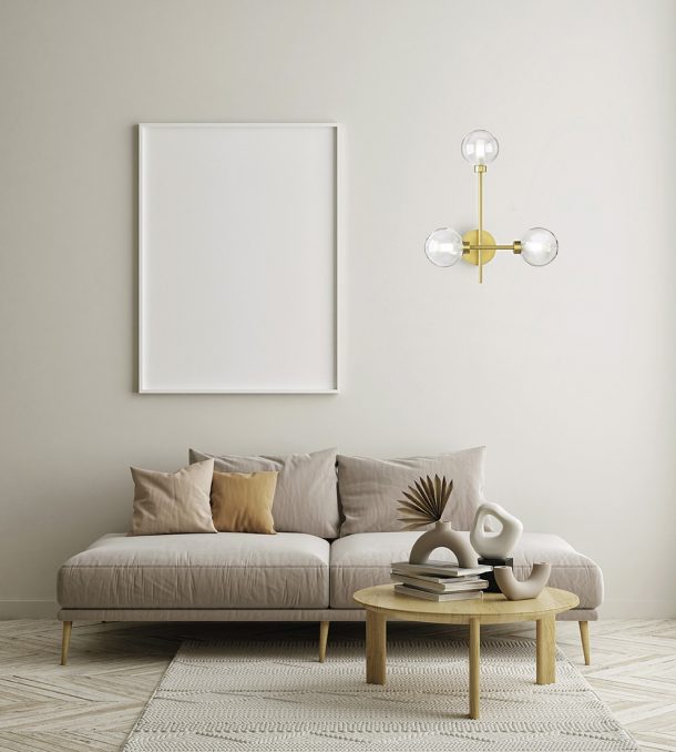 Miloox 1744.290 Dom Gold 3 Luci Parete Ambientata A BASSA