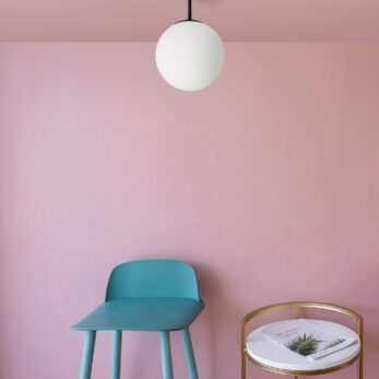 Setting of Stools in green and pink color with gold rod marble t