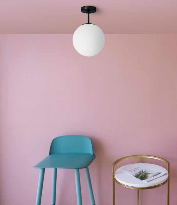Setting of Stools in green and pink color with gold rod marble t
